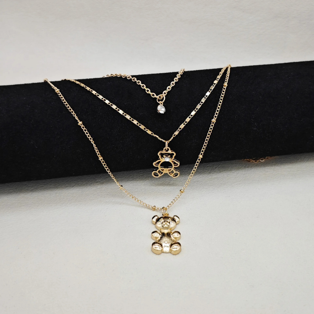 Collier Double Ourson or