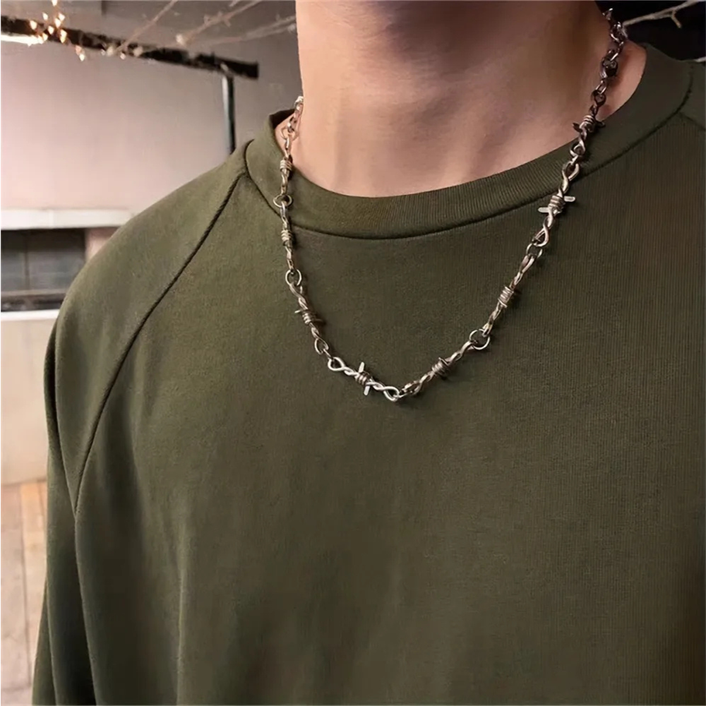 Collier Barbelé Acier Inoxydable