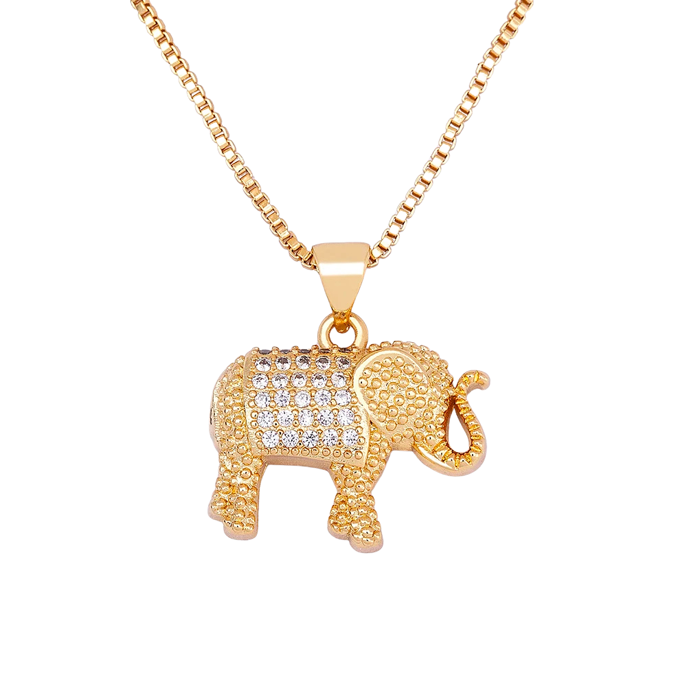 Collier Éléphant Zircons