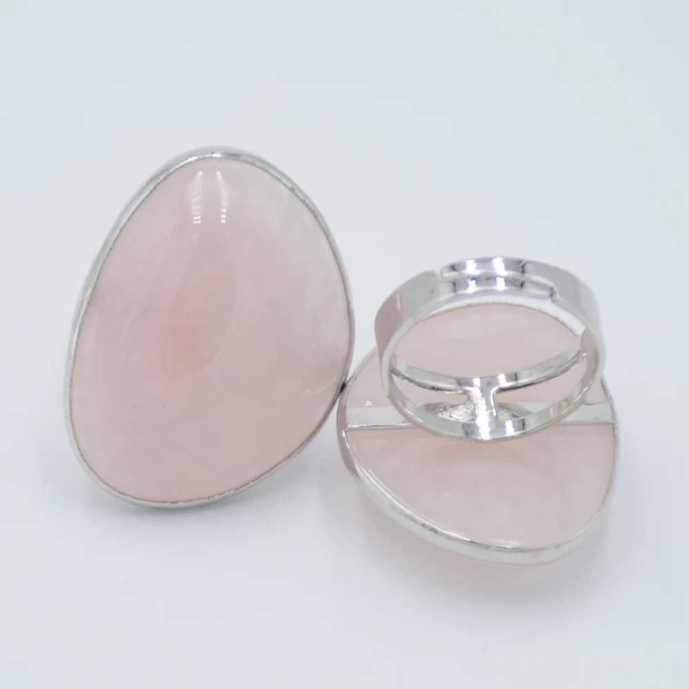 Bague Pierre Rose Pâle Argent