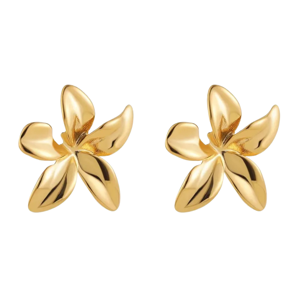 Boucles d'Oreilles Fleur Or Femme