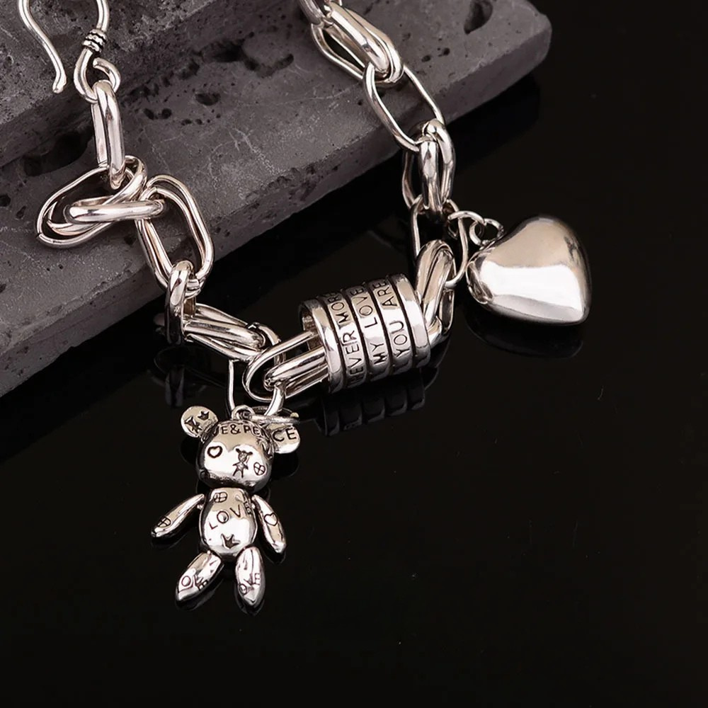 Bracelet breloque Nounours argent