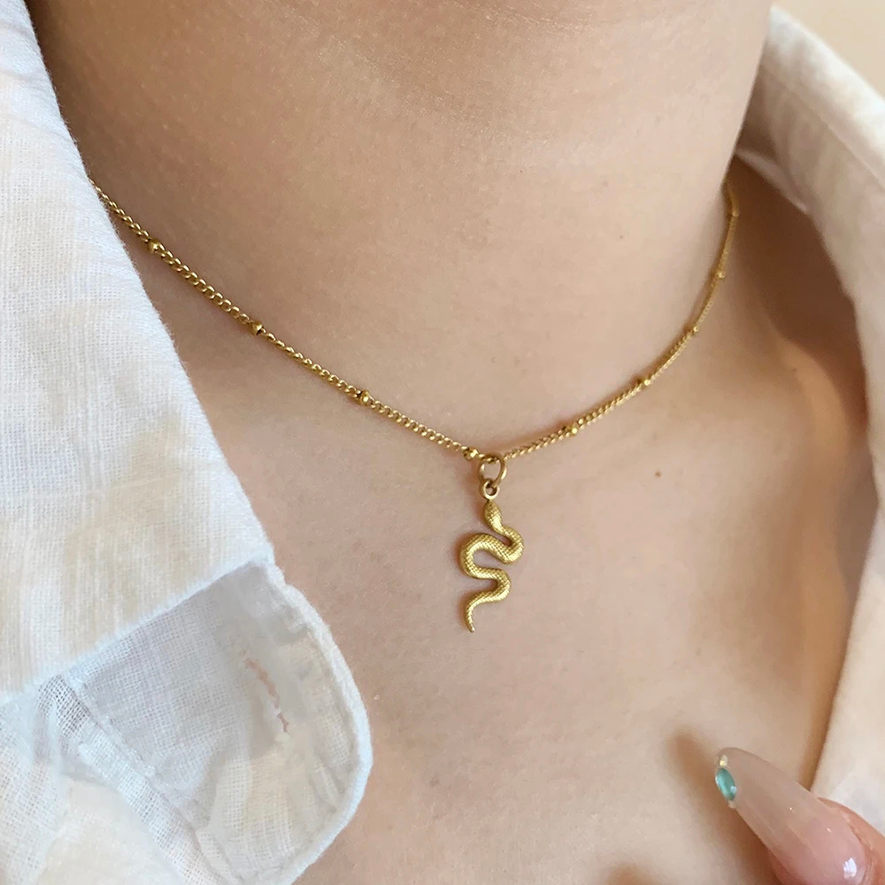 Collier petit Serpent or
