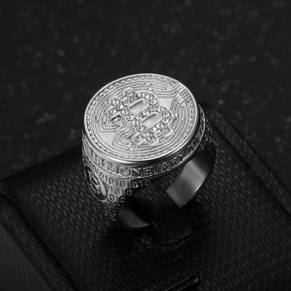 Chevalière Bitcoin Argent homme