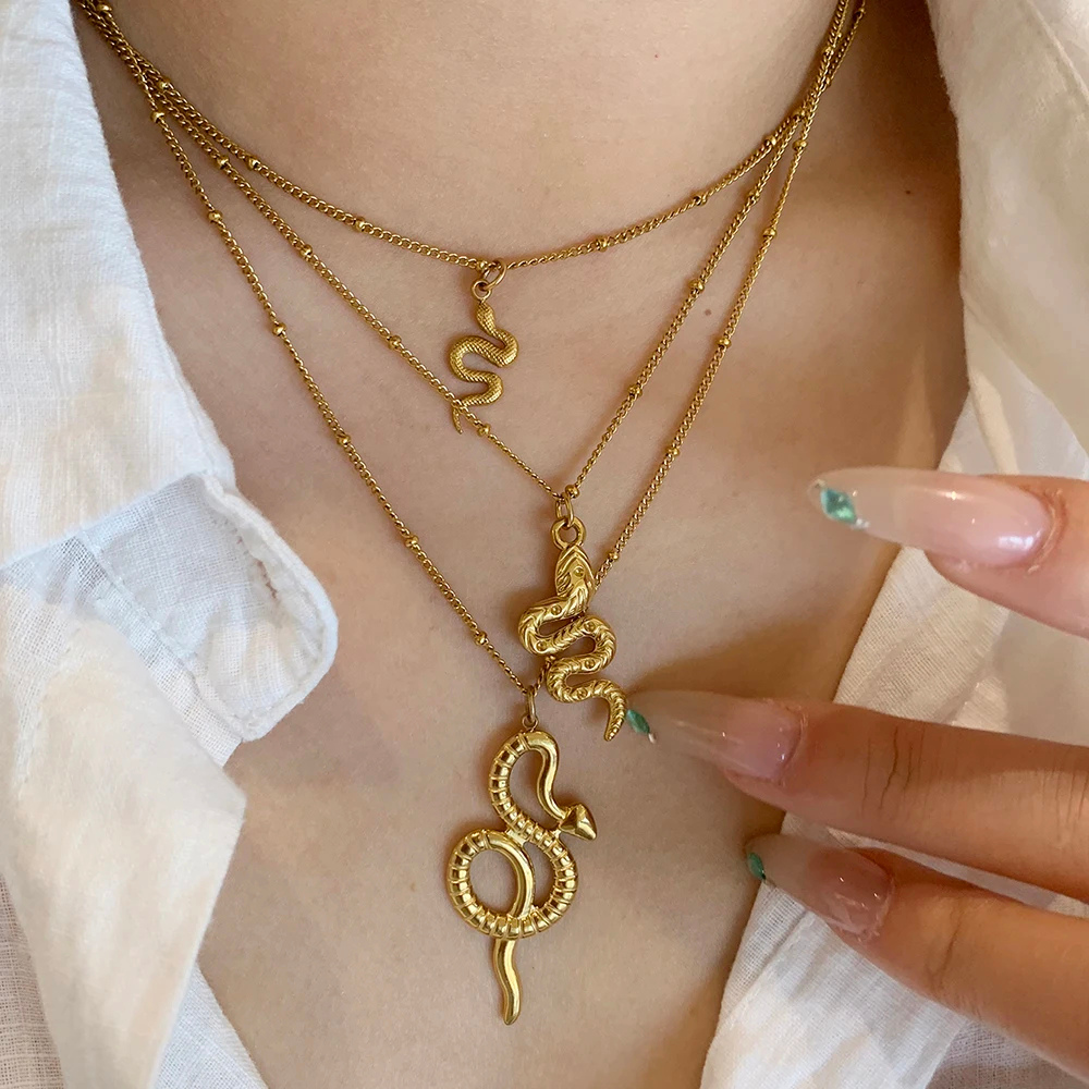 Collier Serpent Doré femme