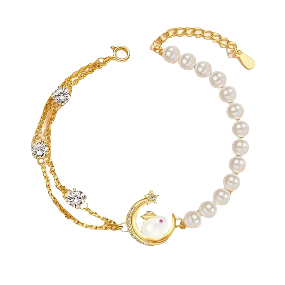Bracelet Lune et Lapin