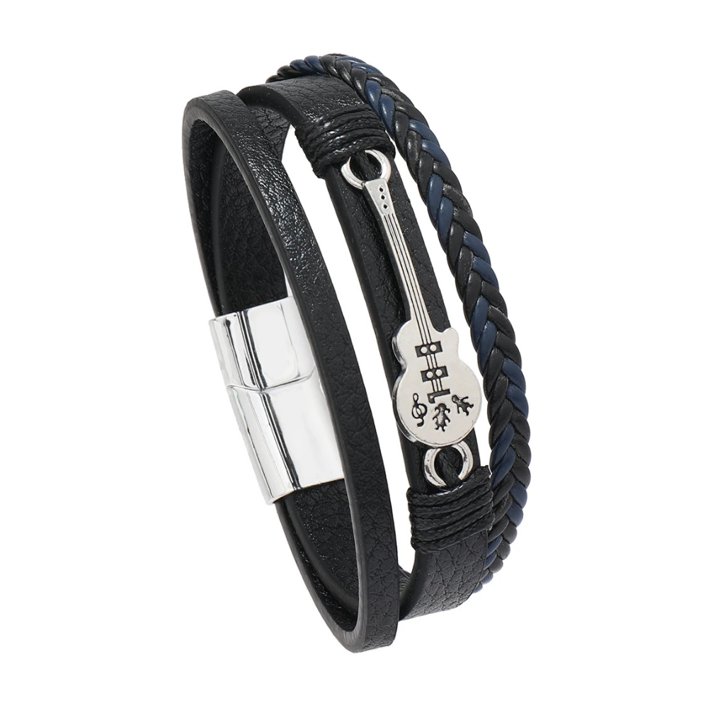 Bracelet Cuir Homme Guitare
