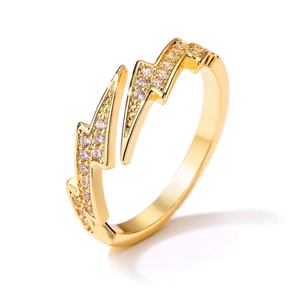 Bague Double Éclair or