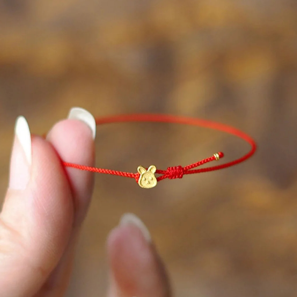 Bracelet Lapin Cordon Rouge