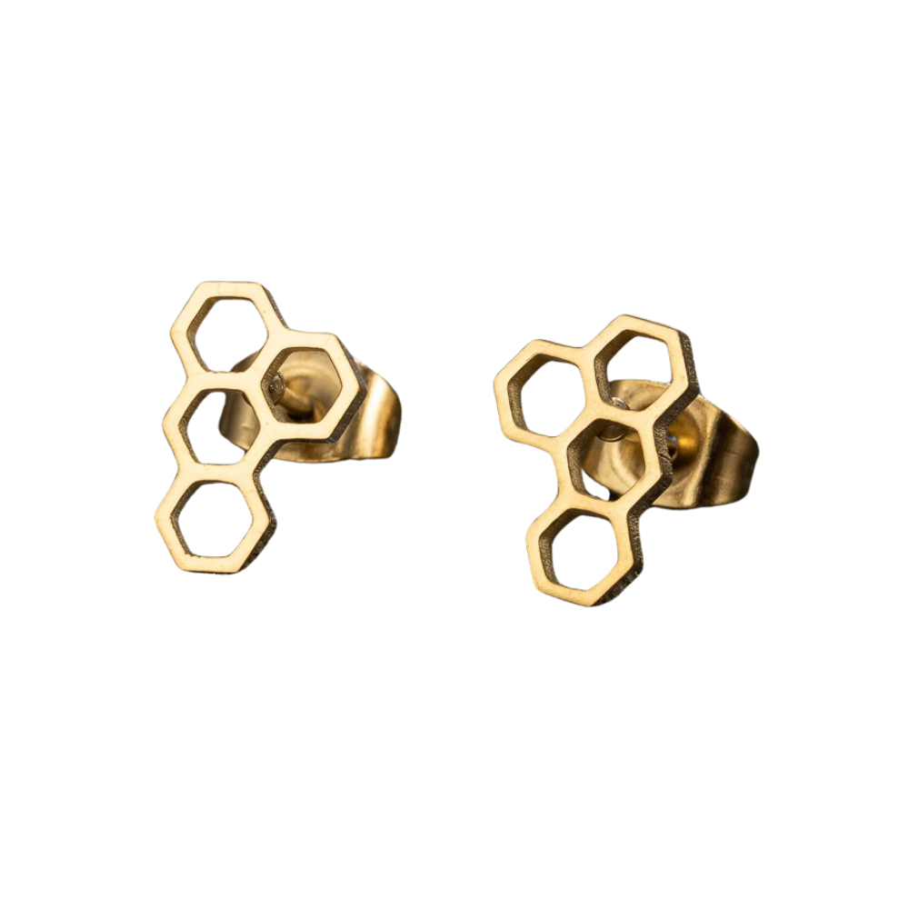 Boucles d'Oreilles Alvéole Abeille