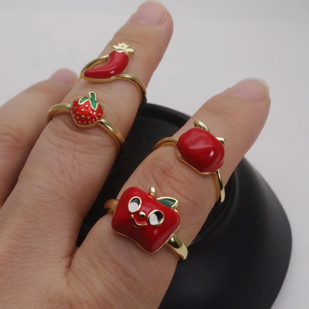 Bague Dorée Fraise femme