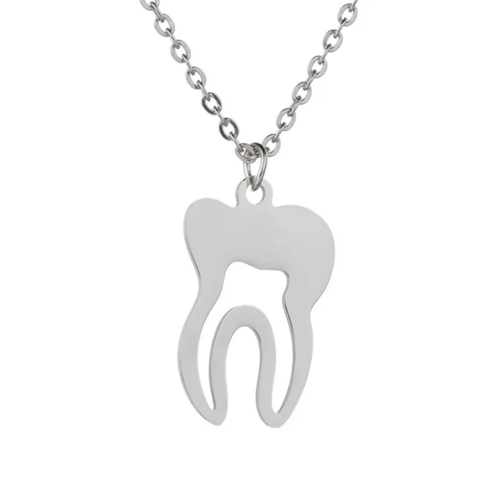 Collier Pendentif Dent argent