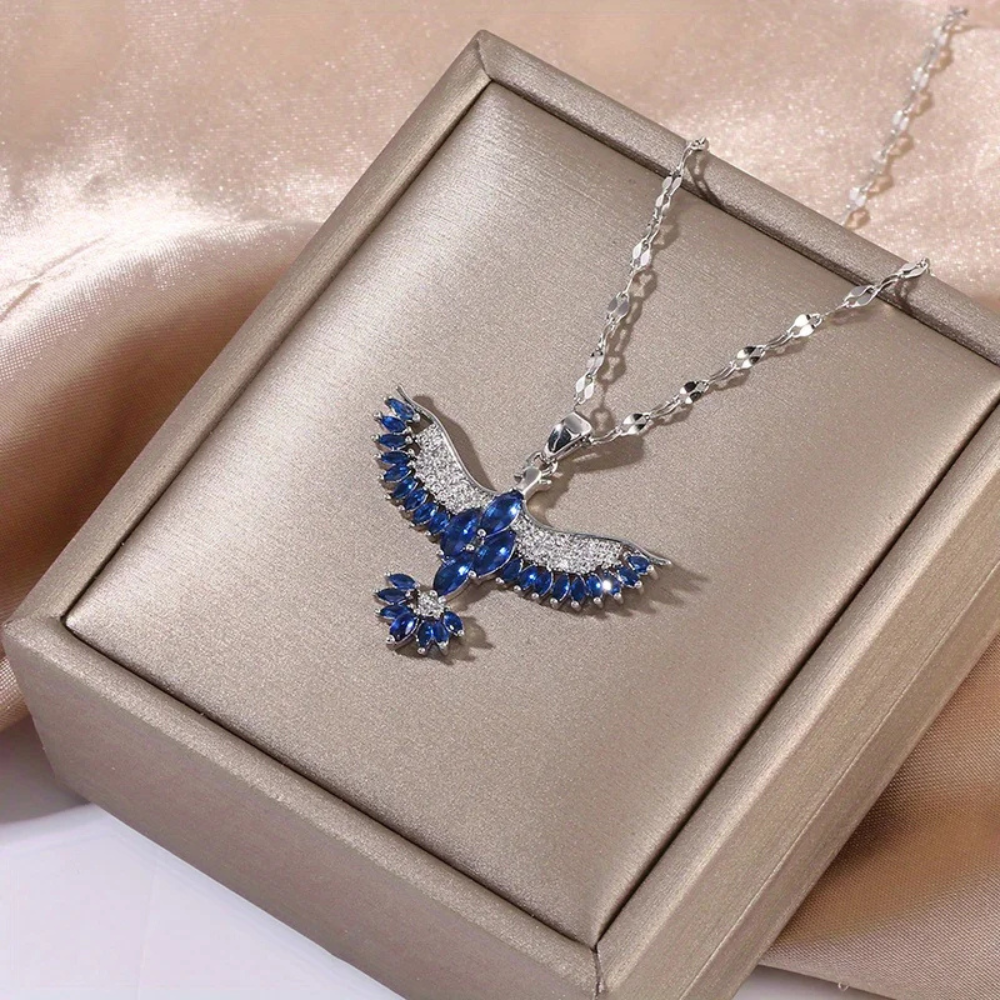 Collier Phœnix Argent Bleu