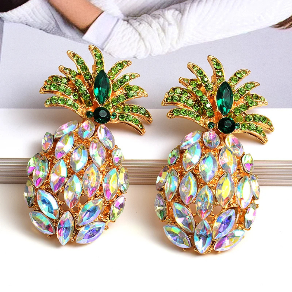 Boucles d'Oreilles Ananas Colorées