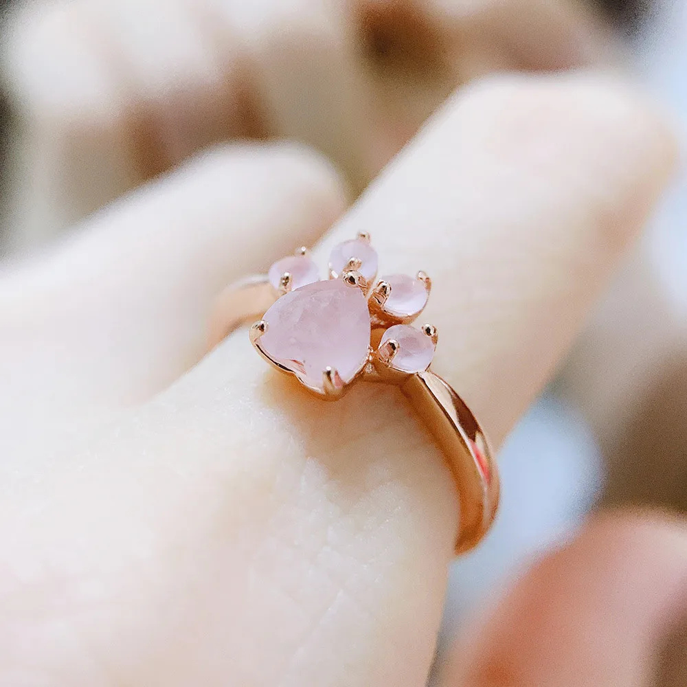 Bague Patte de Chien Or Rose