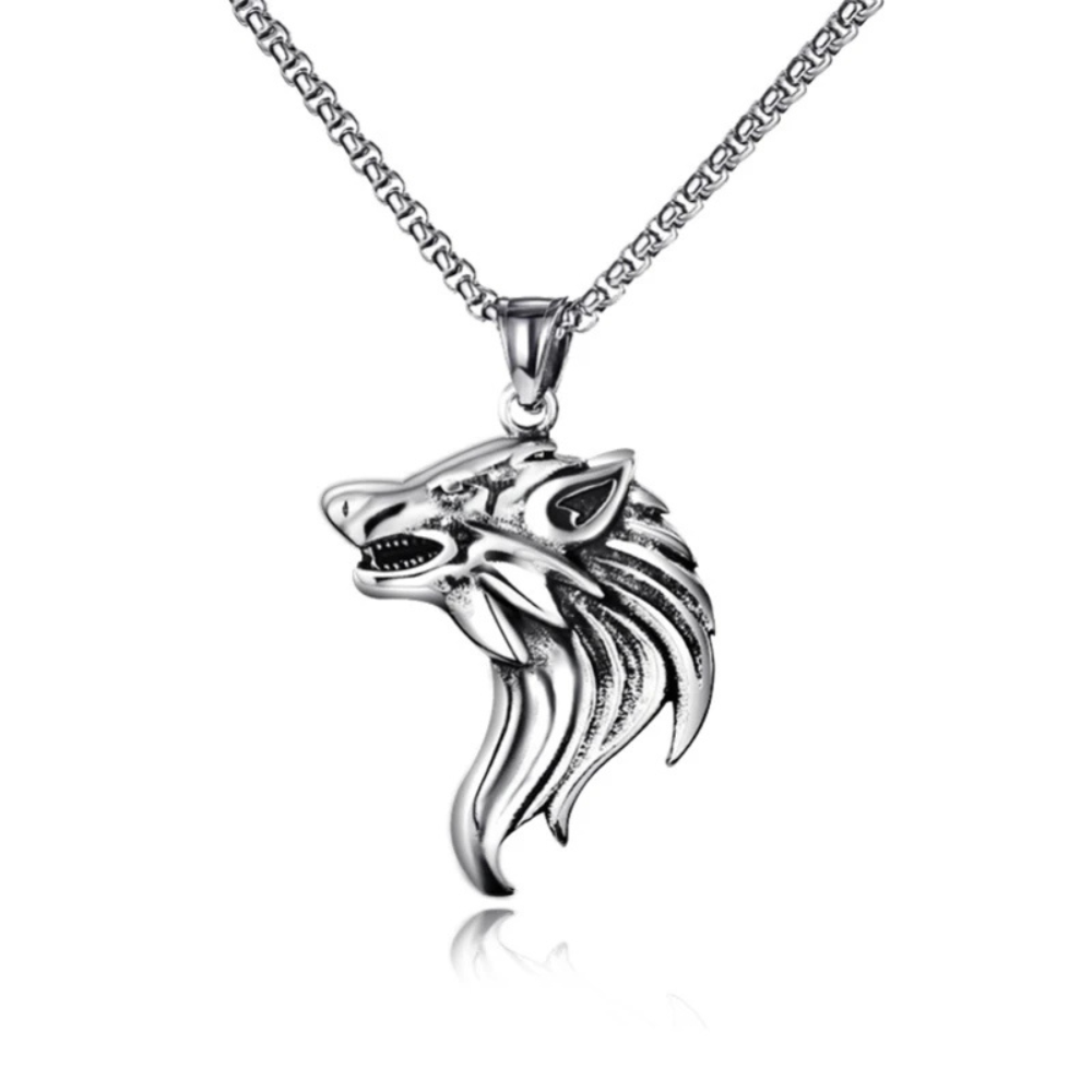 Collier Tête de Loup Homme