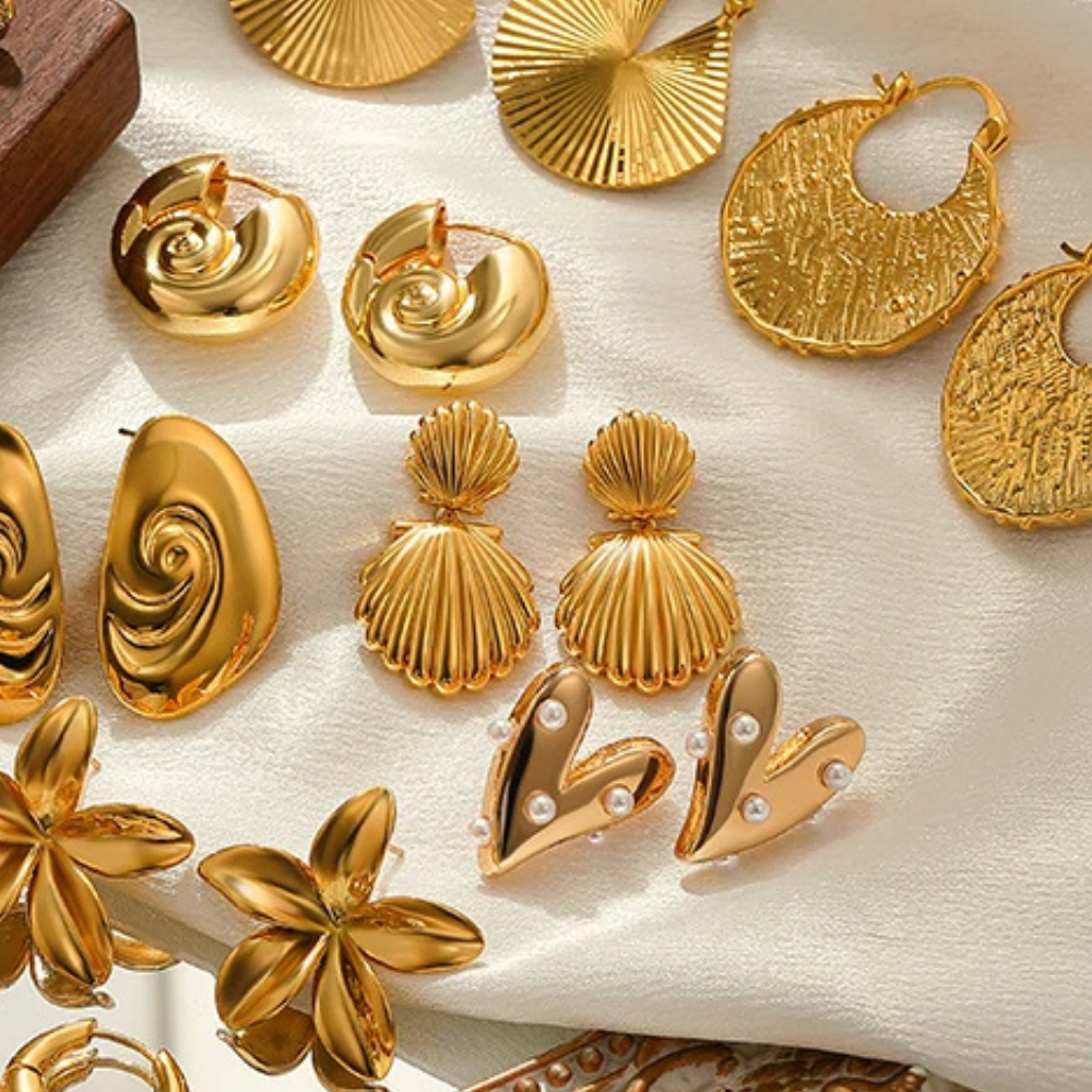 Boucles d'Oreilles Double Coquillage femme