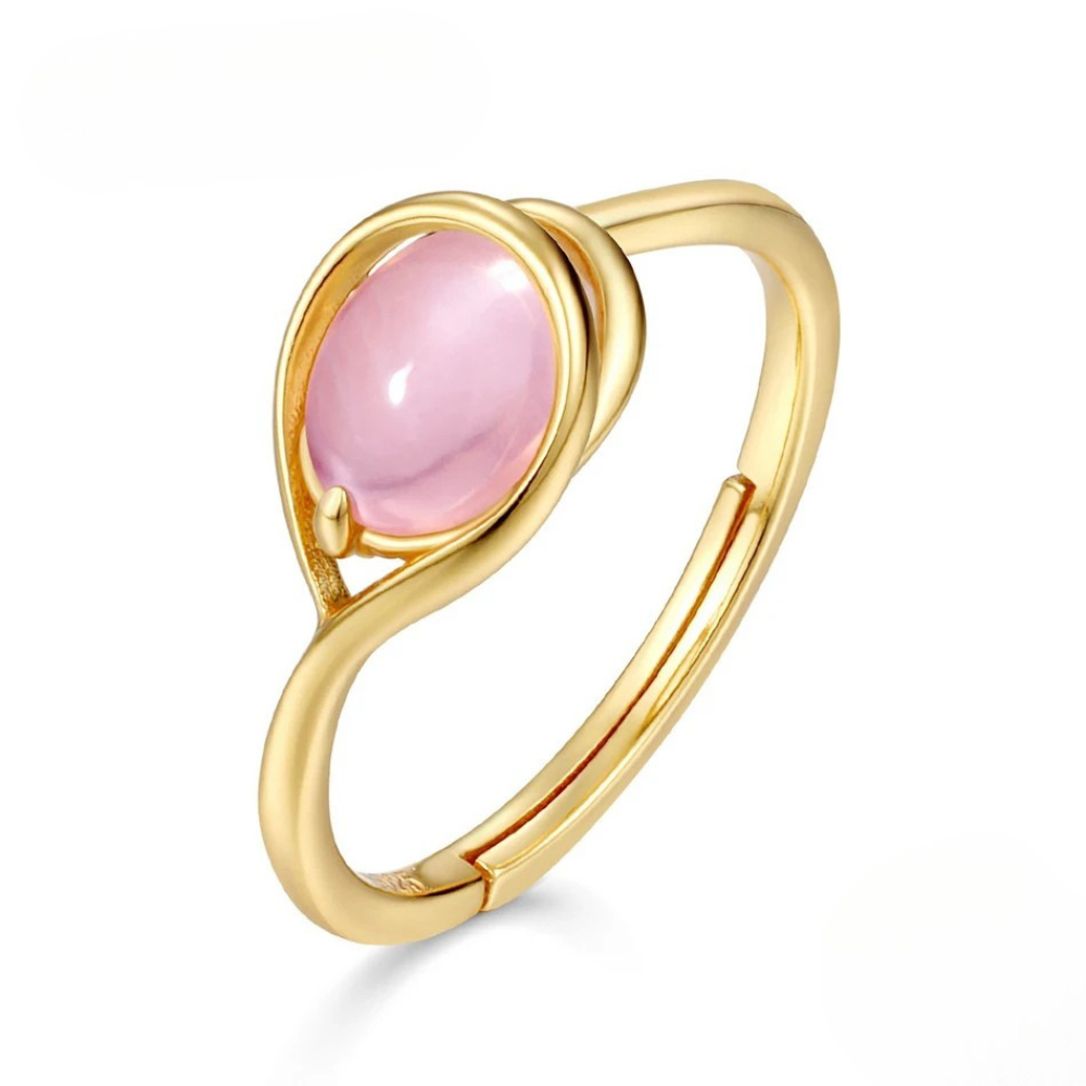 Bague Quartz Rose Or