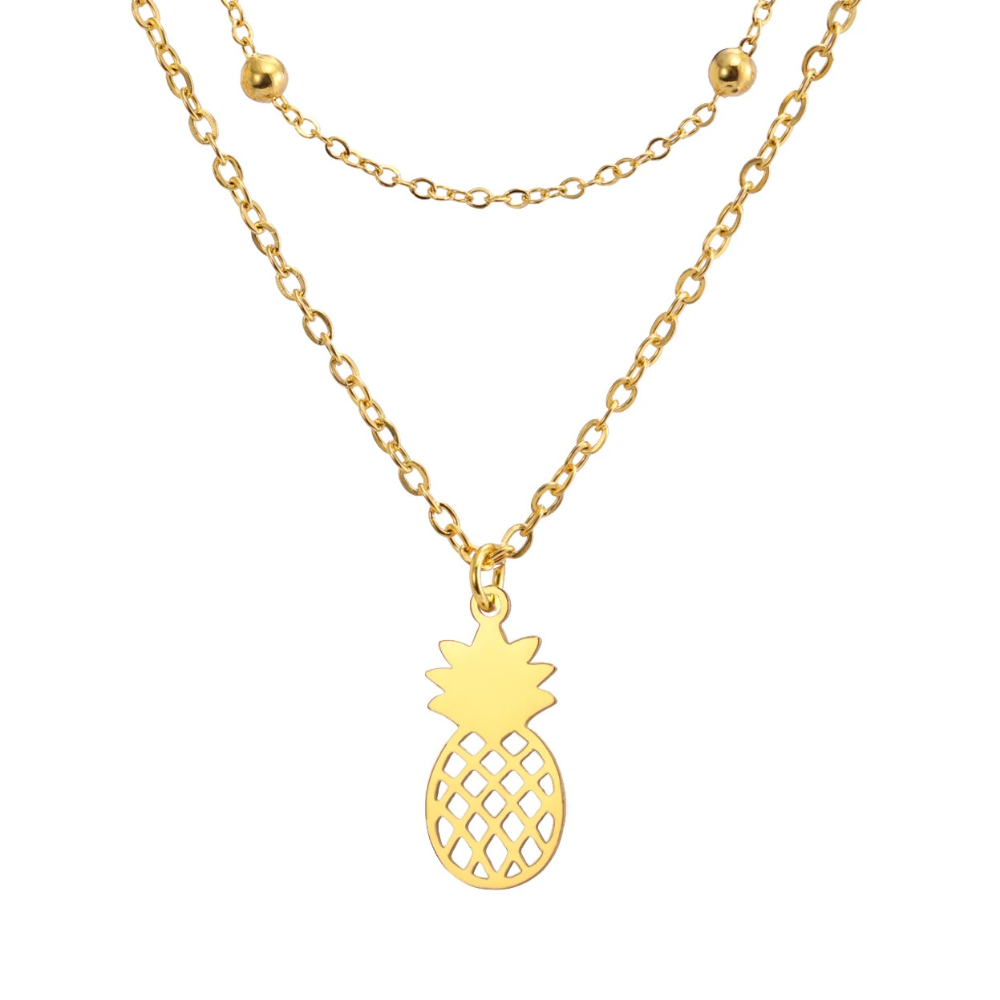 Collier Ananas Deux Chaînes