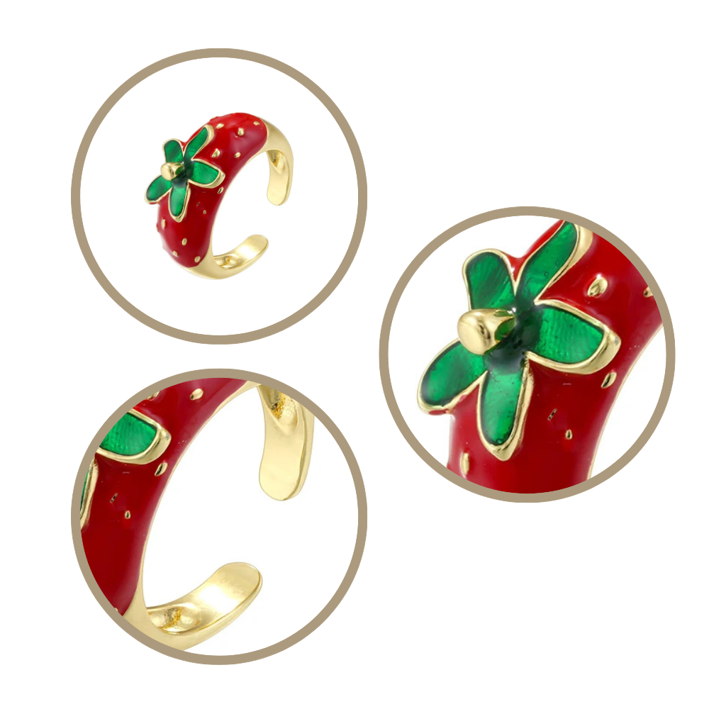 Bague Grosse Fraise rouge