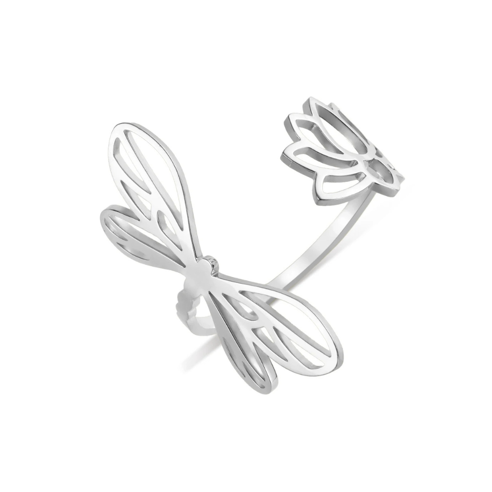 Bague Libellule Lotus