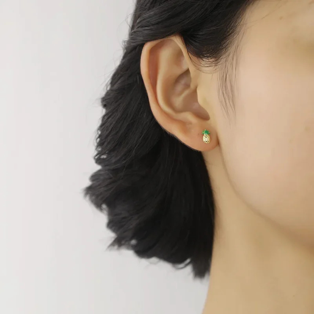 Petites Boucles d'Oreilles Ananas