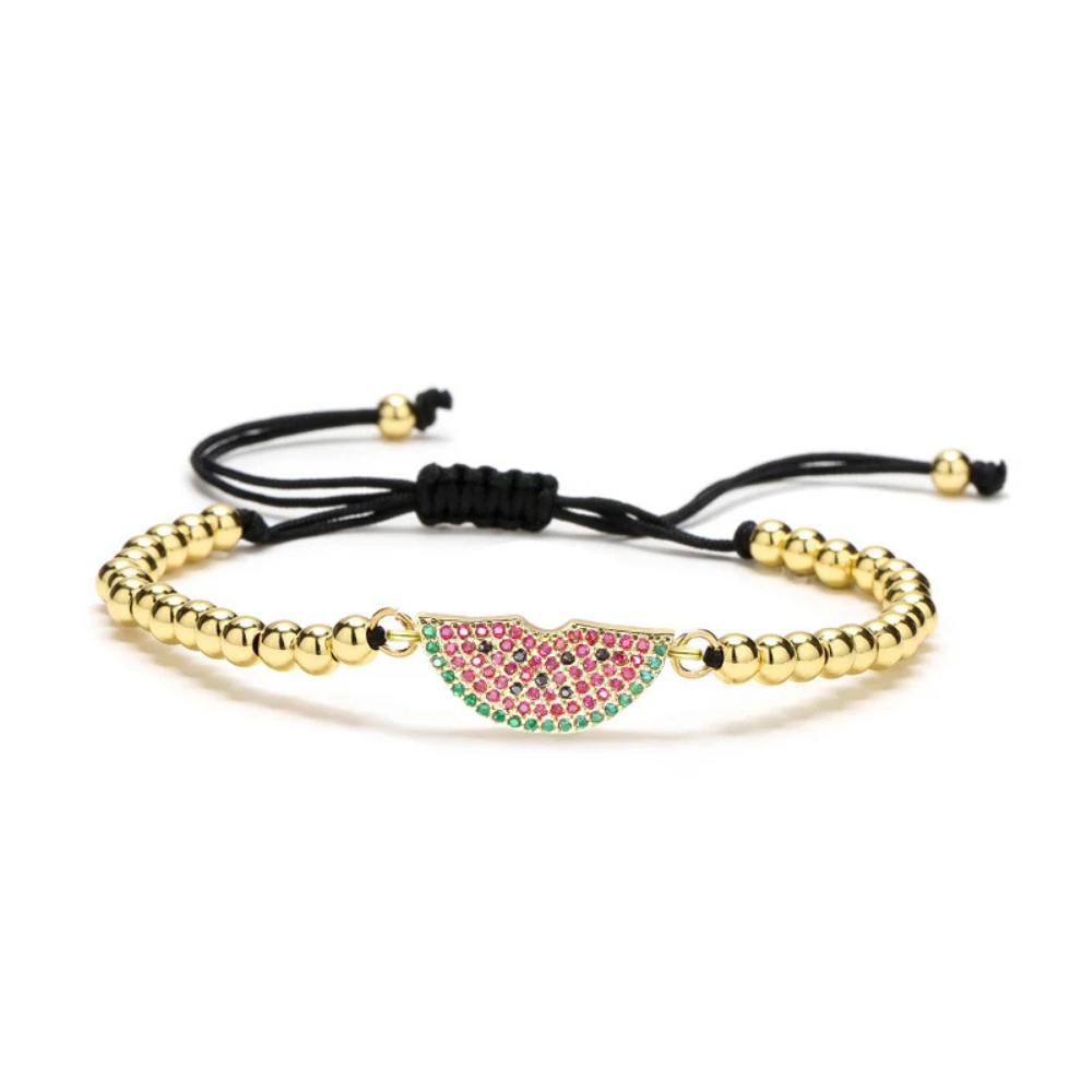 Bracelet Pastèque Tissu Perles