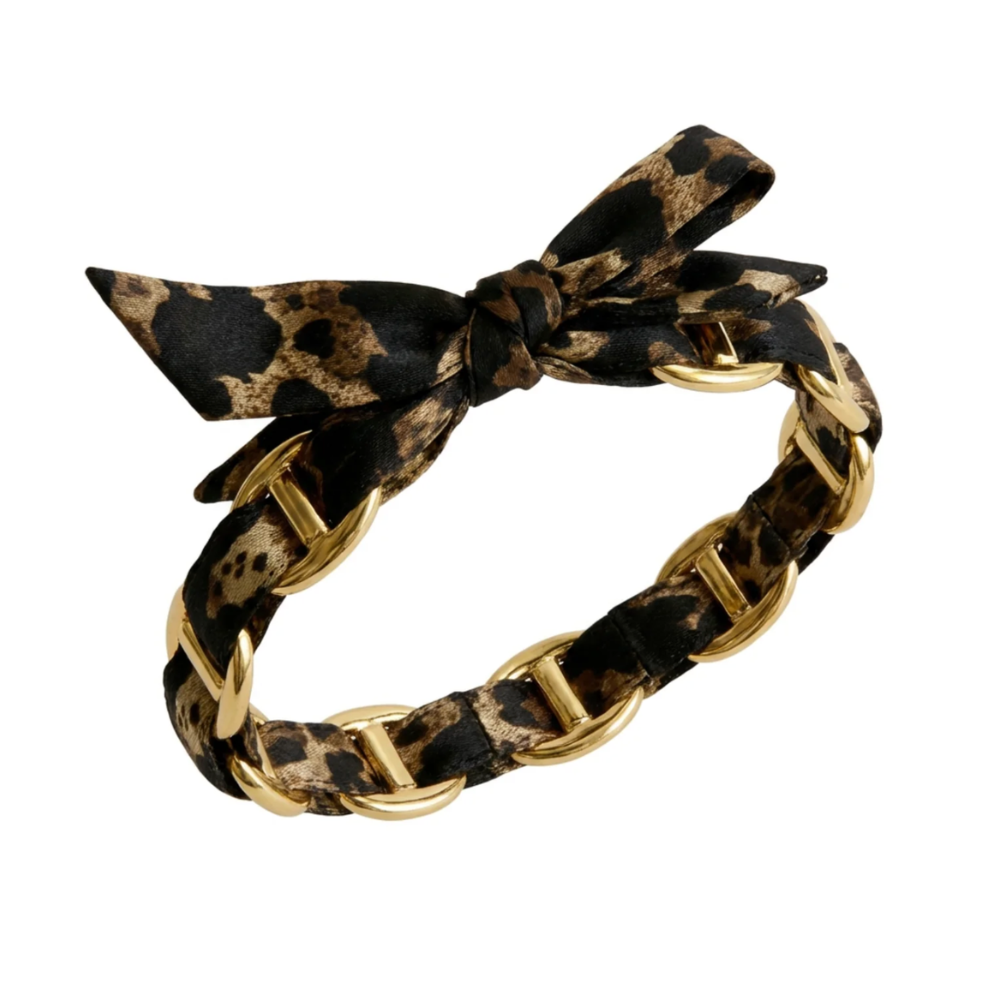 Jonc Maille Marine tissu Léopard