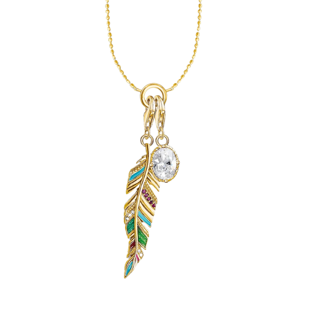 Collier Plume et Diamant
