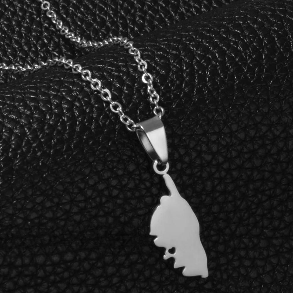 Pendentif Corse Femme Acier Inoxydable argent