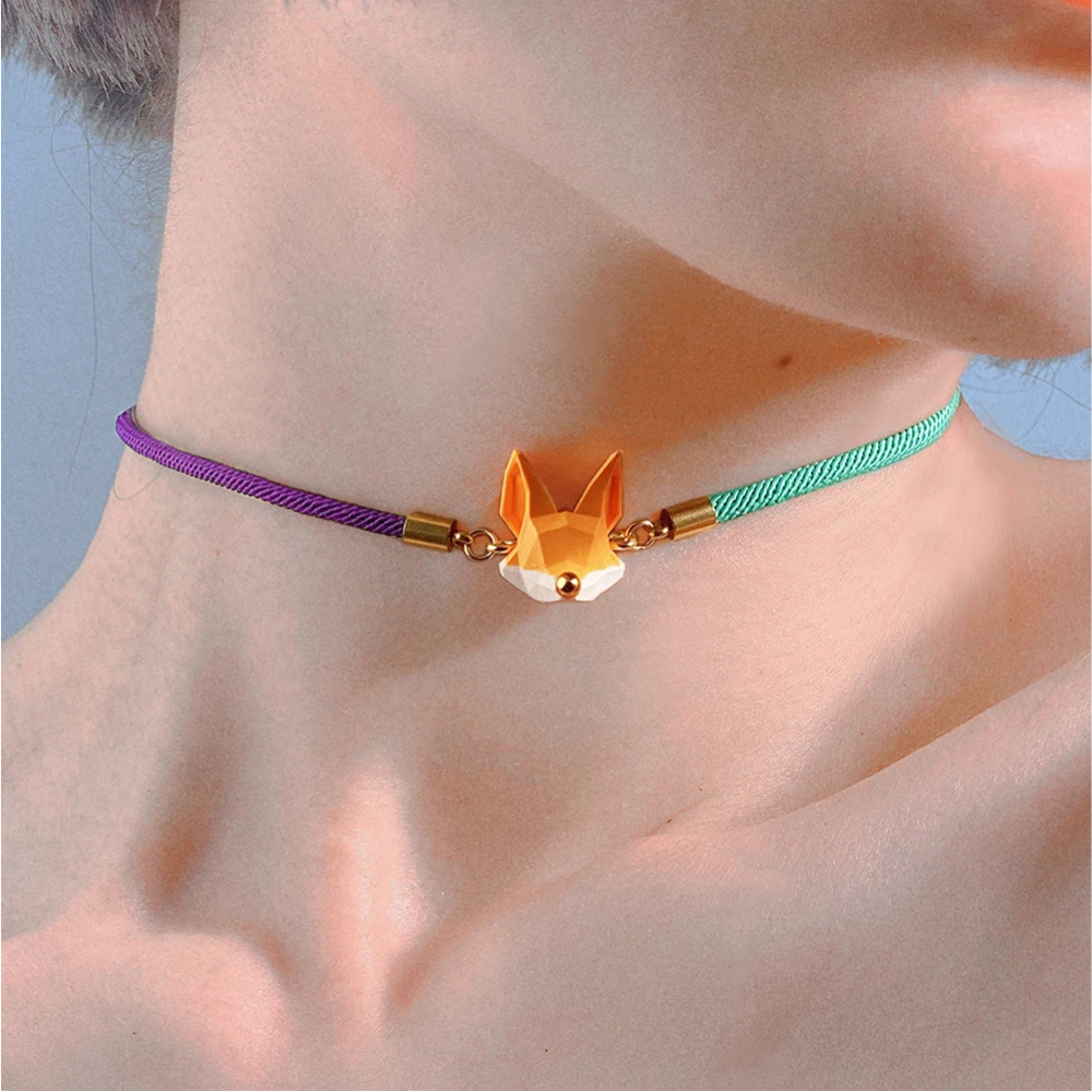 Collier Panda Origami orange