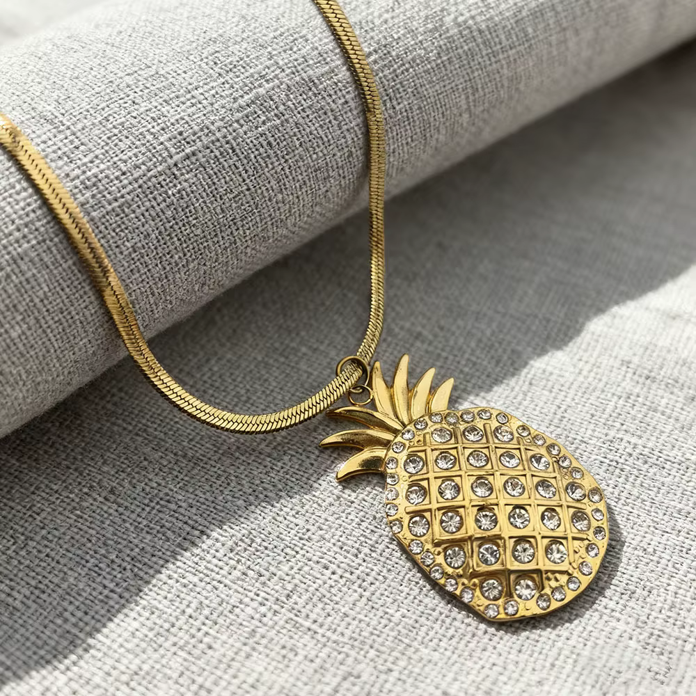 Collier Ananas Brillant strass
