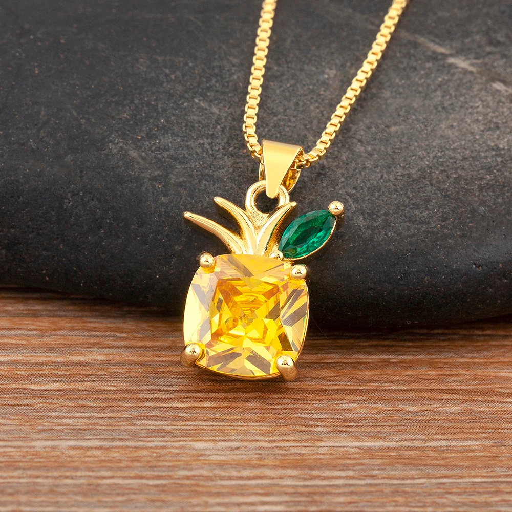Collier Ananas Diamant Jaune