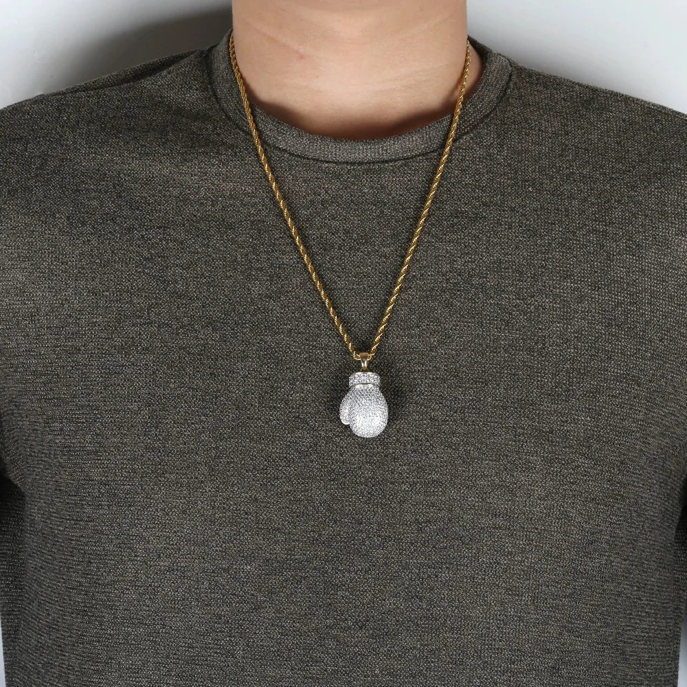 Collier Gants de Boxe Or et Argent homme