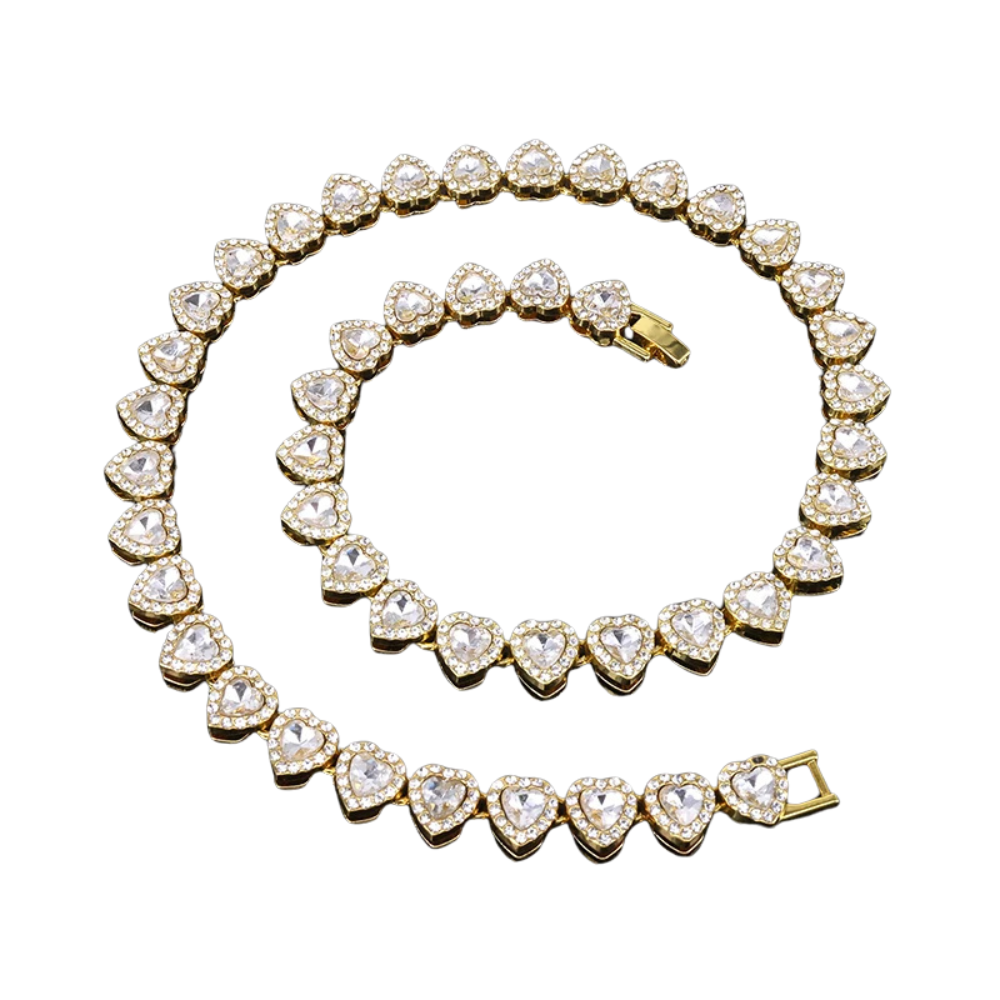 Collier Rivière Diamants Coeur
