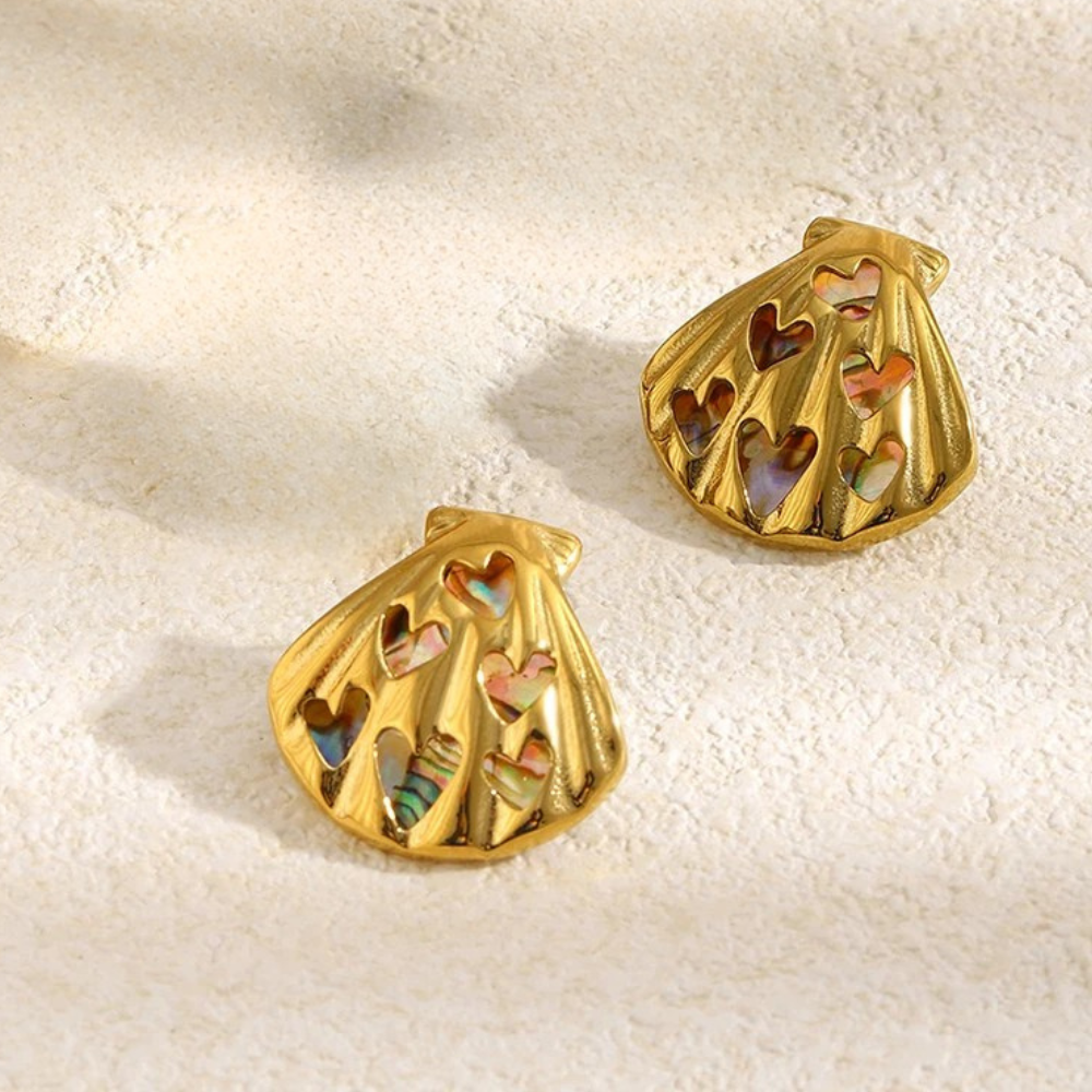 Boucles d'Oreilles Coquillage Nacre Multicolore femme