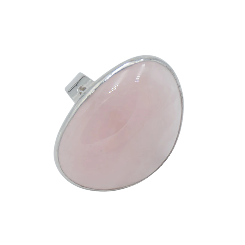 Bague Pierre Rose Pâle Argent