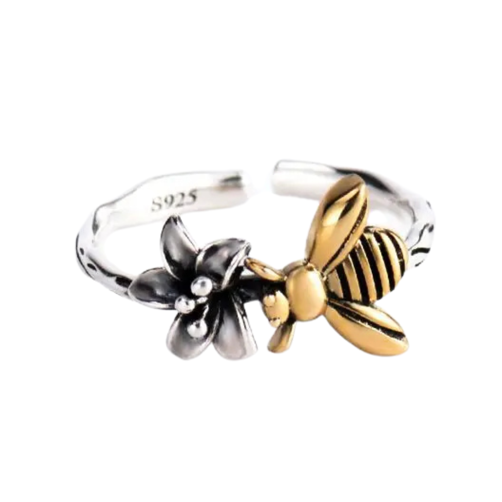 Bague Abeille et Fleur