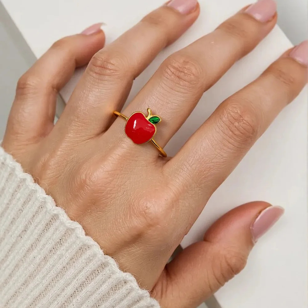 Bague Pomme Femme rouge
