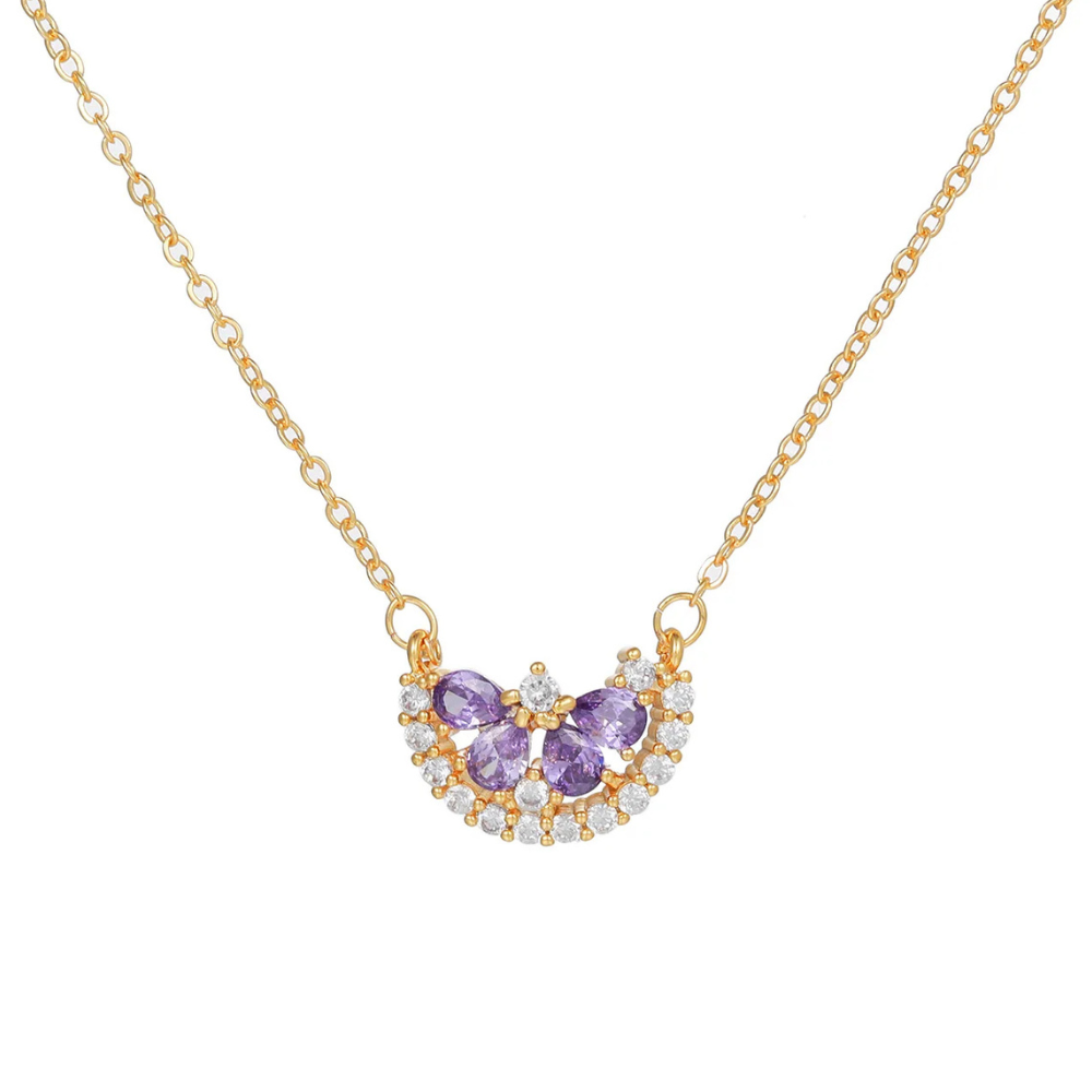 Collier Pastèque Strass violet