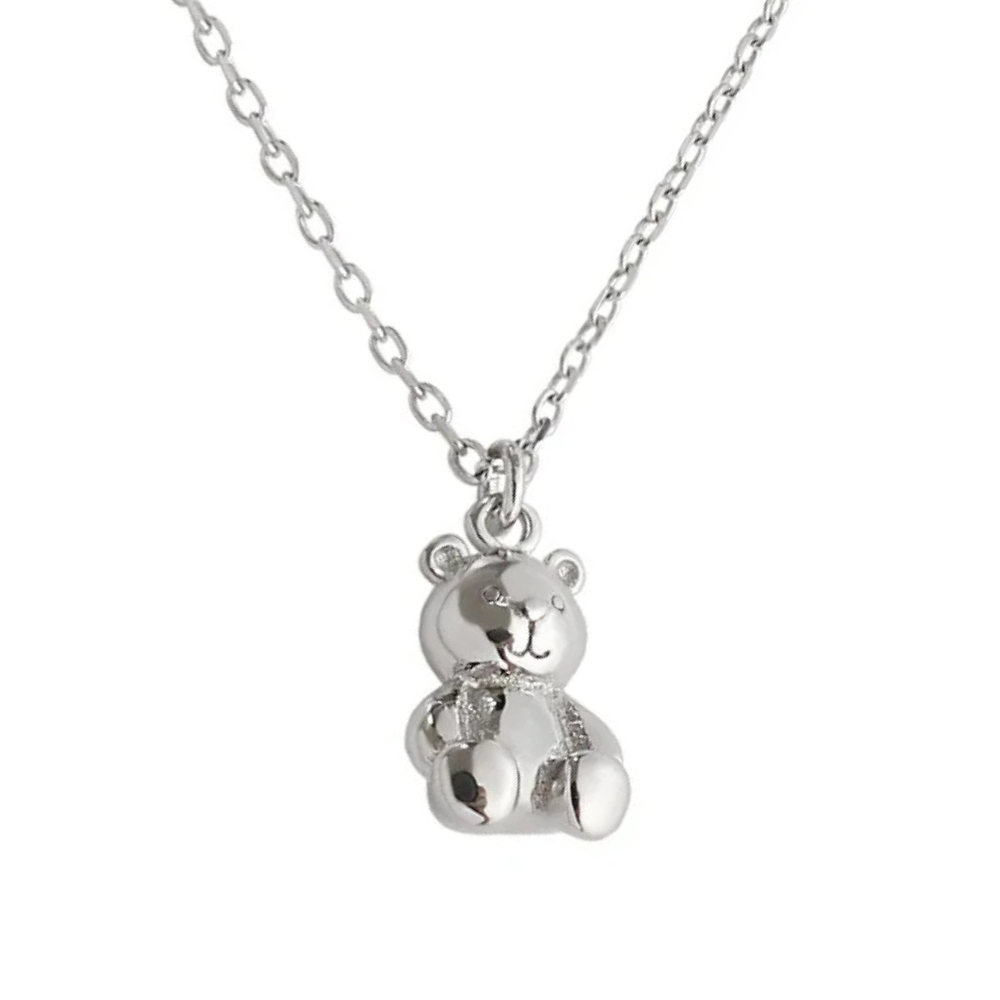 Collier Ourson Acier Inoxydable argent