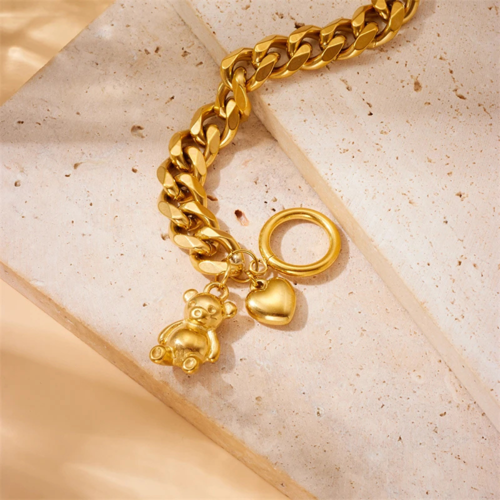 Bracelet Ourson Gourmette or