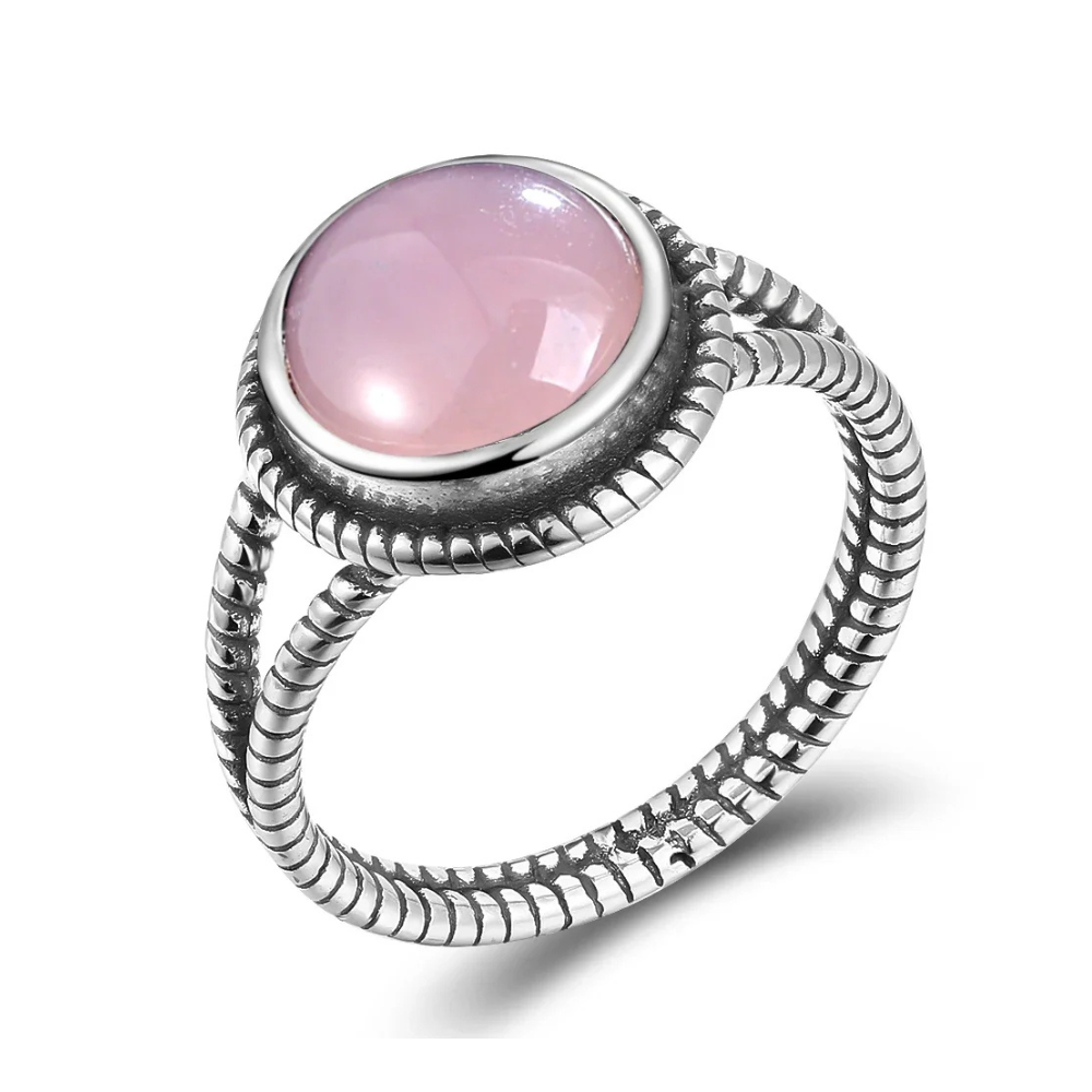 Bague Quartz Rose Vintage