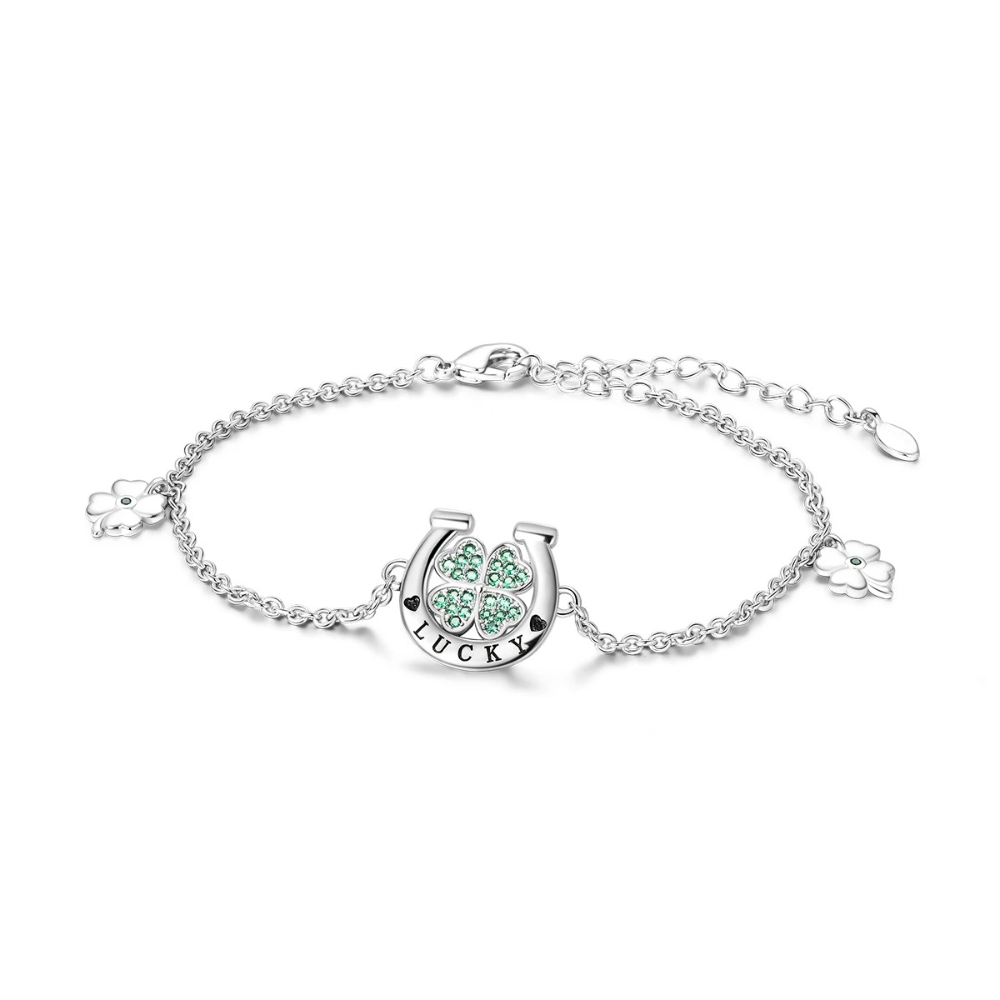 Bracelet Fer à Cheval et Fleur femme
