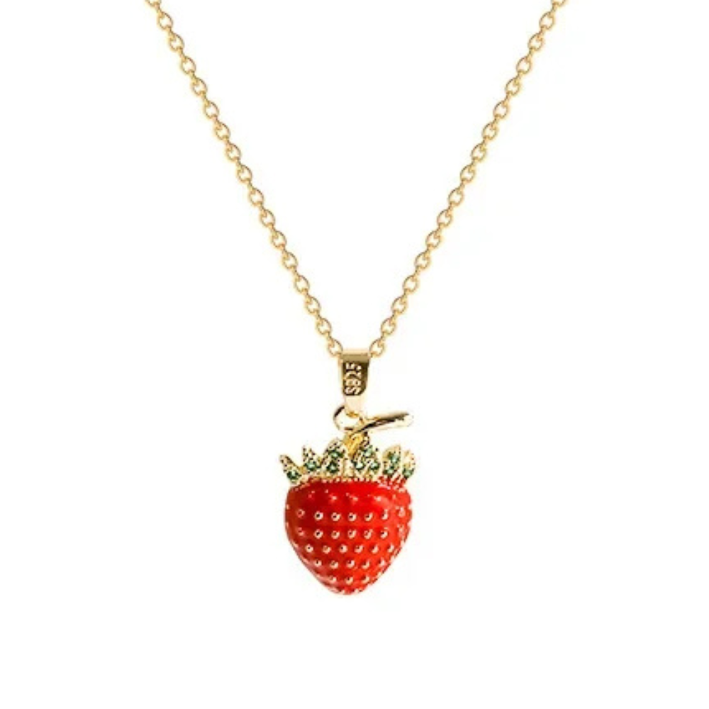 Collier Fraise Strass