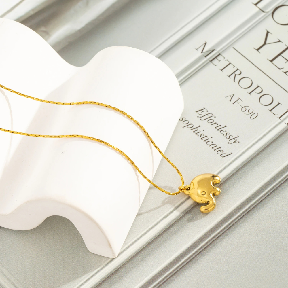 Collier Éléphant Femme doré