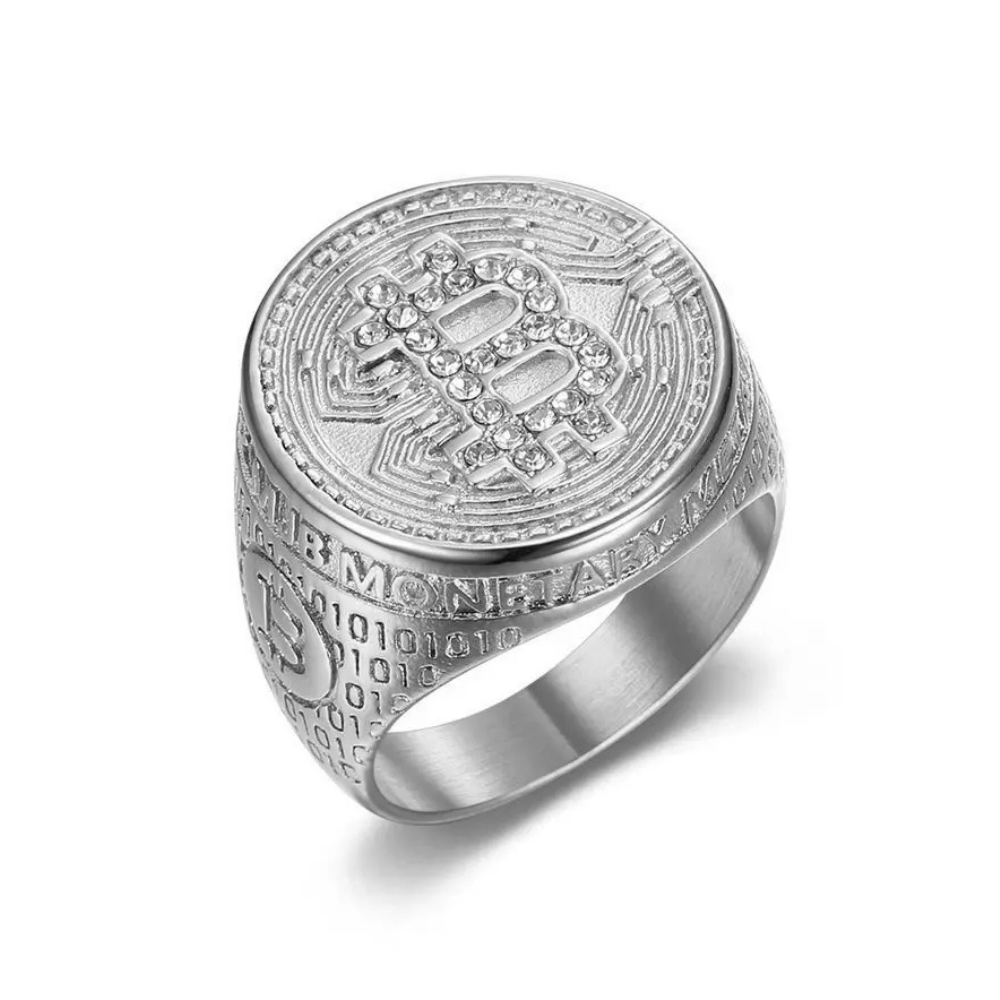 Chevalière Bitcoin argent