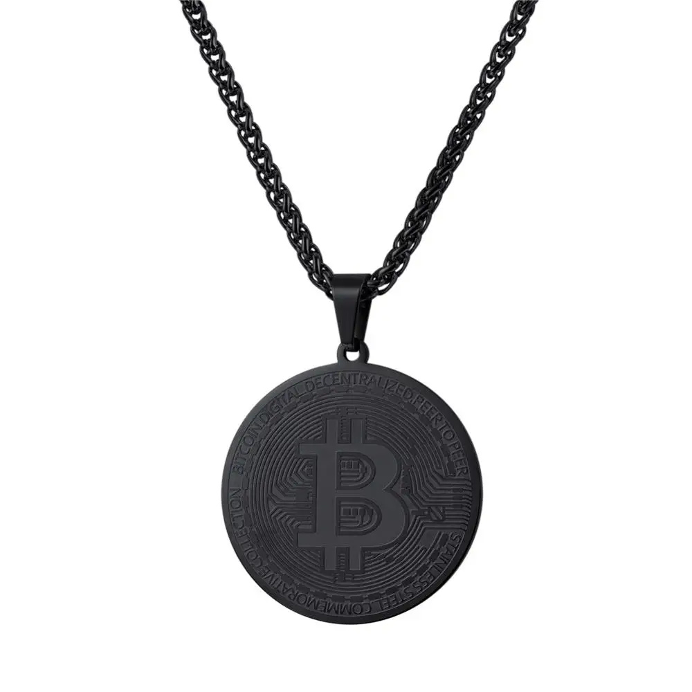 Collier Bitcoin noir