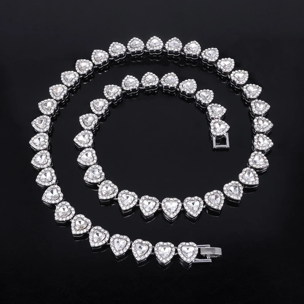 Collier Rivière Diamants Coeur