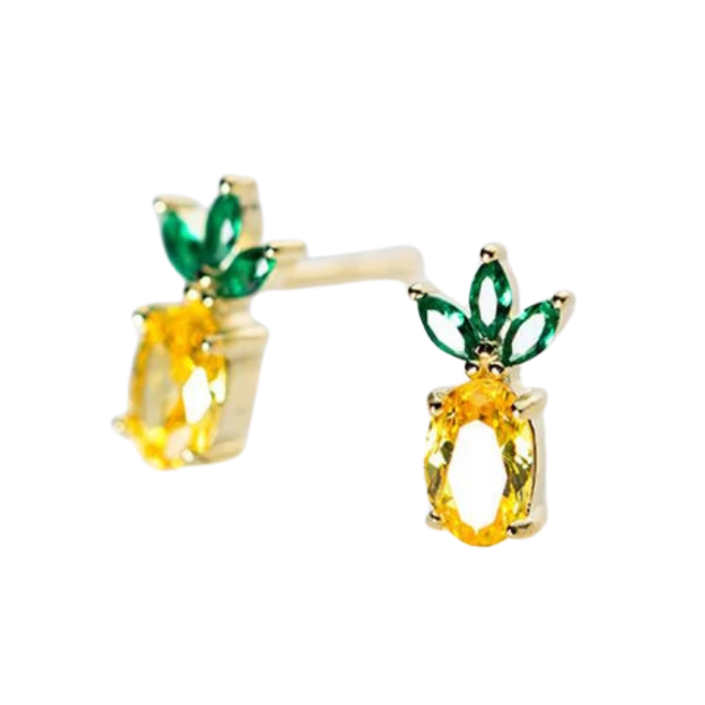 Boucles d'Oreilles Ananas Or
